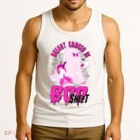 Funny Breast Cancer Is Boo Sheet Halloween Ghost Tank Top thumb 3
