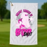 Funny Breast Cancer Is Boo Sheet Halloween Ghost Golf Towel thumb 1