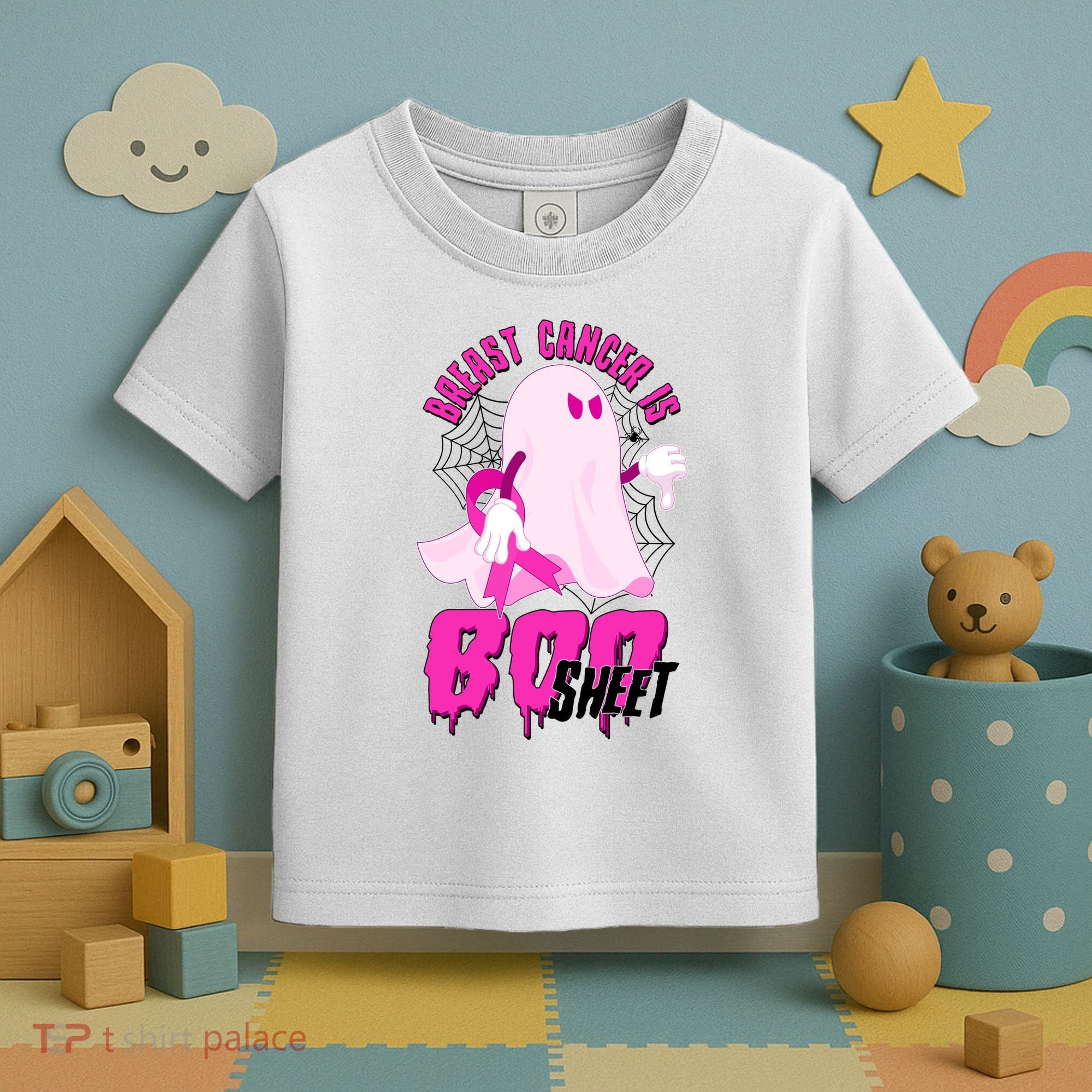 Funny Breast Cancer Is Boo Sheet Halloween Ghost Toddler T-Shirt