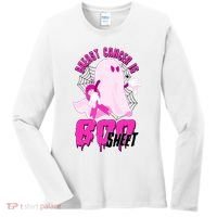 Funny Breast Cancer Is Boo Sheet Halloween Ghost Women's Long Sleeve Shirt thumb 0