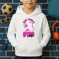Funny Breast Cancer Is Boo Sheet Halloween Ghost Kids Hoodie thumb 2