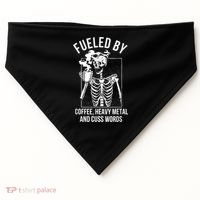Fueled By Coffee Heavy Metal And Cuss Words Funny Coffee USA-Made Doggie Bandana thumb 0