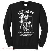 Fueled By Coffee Heavy Metal And Cuss Words Funny Coffee Sweatshirt thumb 0