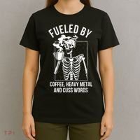 Fueled By Coffee Heavy Metal And Cuss Words Funny Coffee T-Shirt thumb 4