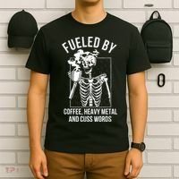 Fueled By Coffee Heavy Metal And Cuss Words Funny Coffee T-Shirt thumb 6