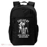 Fueled By Coffee Heavy Metal And Cuss Words Funny Coffee Backpack thumb 0
