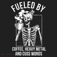 Fueled By Coffee Heavy Metal And Cuss Words Funny Coffee Beanie thumb 2