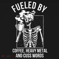 Fueled By Coffee Heavy Metal And Cuss Words Funny Coffee Coaster thumb 2