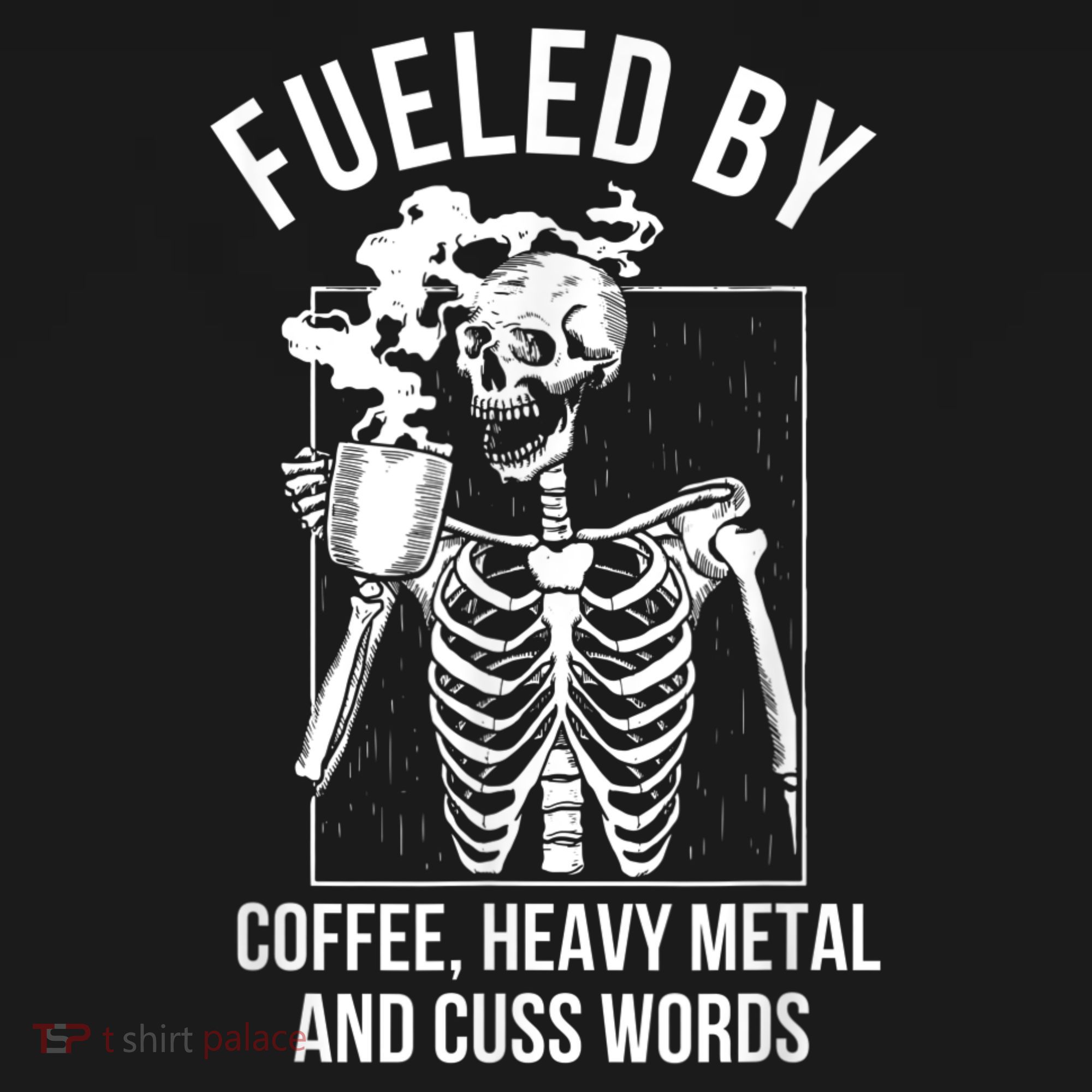 Fueled By Coffee Heavy Metal And Cuss Words Funny Coffee Women's Hoodie