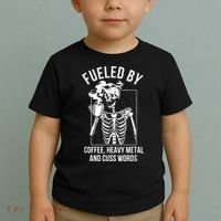 Fueled By Coffee Heavy Metal And Cuss Words Funny Coffee Toddler T-Shirt thumb 2
