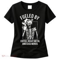 Fueled By Coffee Heavy Metal And Cuss Words Funny Coffee Women's T-Shirt thumb 0