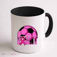 Fight Breast Cancer Soccer Coffee Mug thumb 1