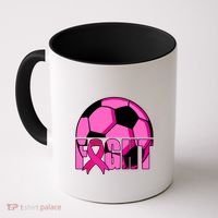 Fight Breast Cancer Soccer Coffee Mug thumb 0