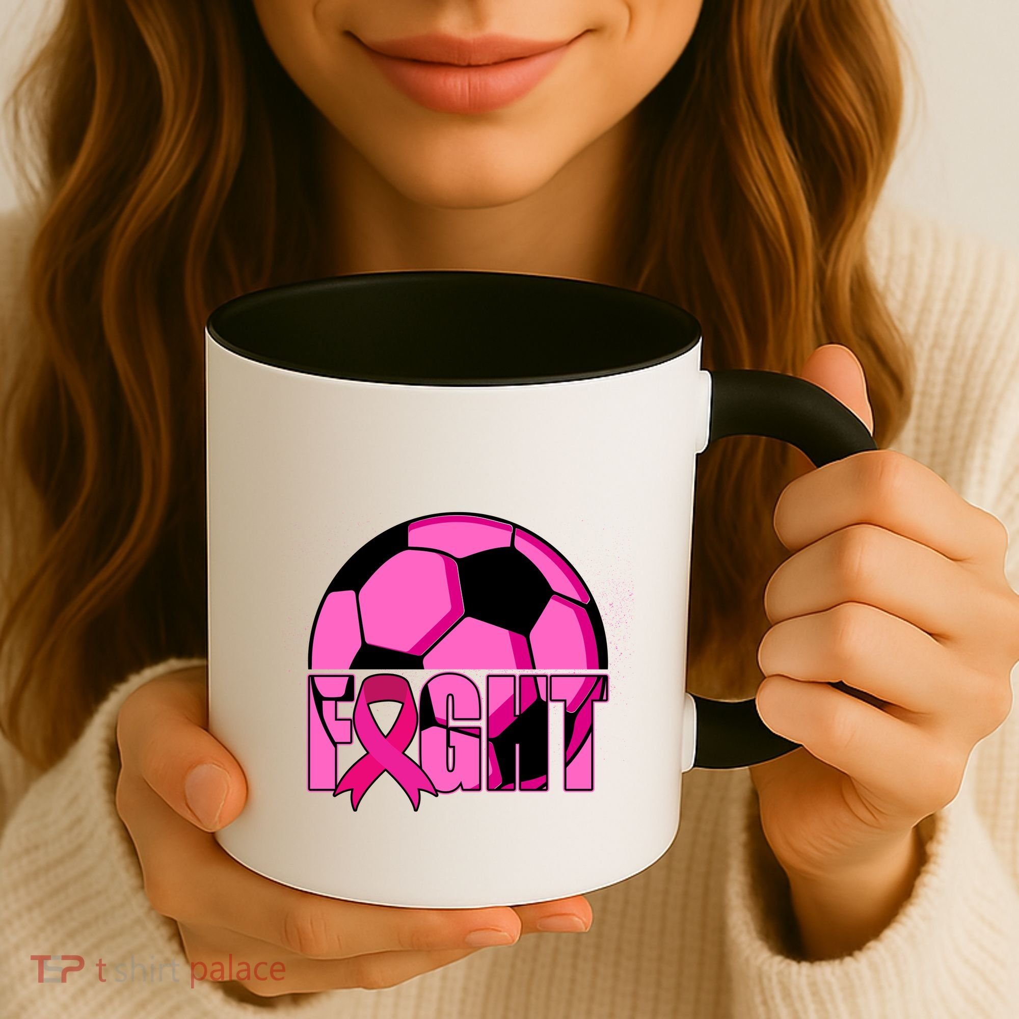 Fight Breast Cancer Soccer Coffee Mug