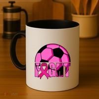 Fight Breast Cancer Soccer Coffee Mug thumb 4
