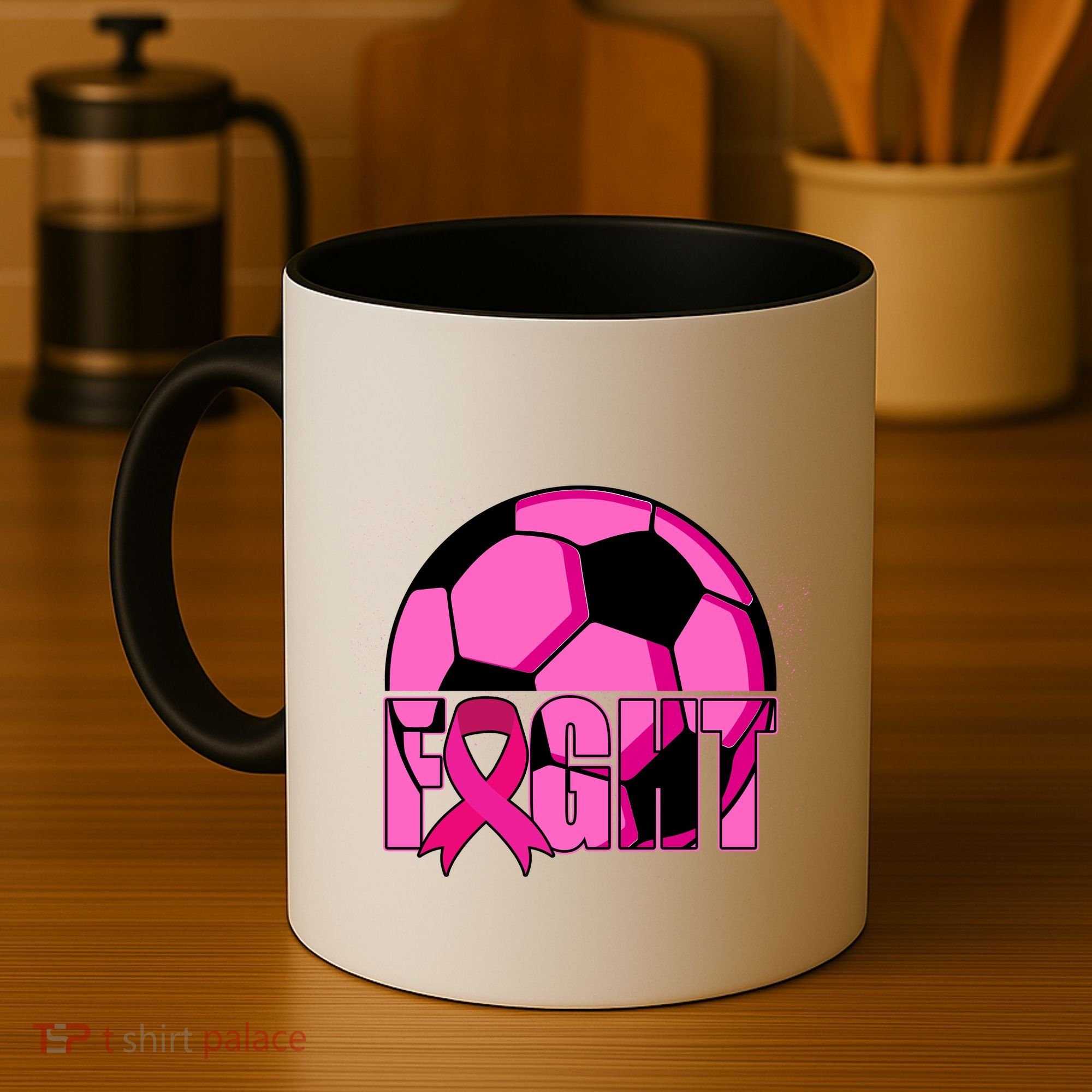 Fight Breast Cancer Soccer Coffee Mug