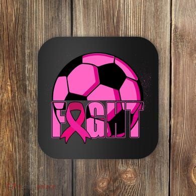 Fight Breast Cancer Soccer Coaster