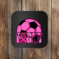 Fight Breast Cancer Soccer Coaster thumb 0