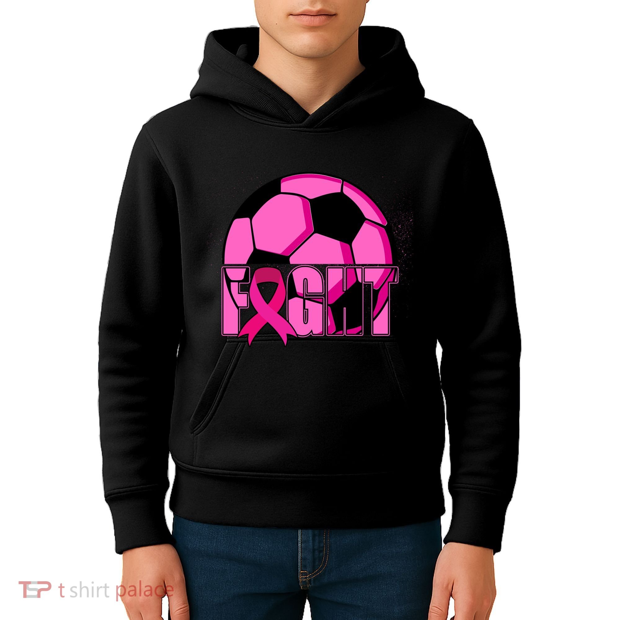 Fight Breast Cancer Soccer Kids Hoodie