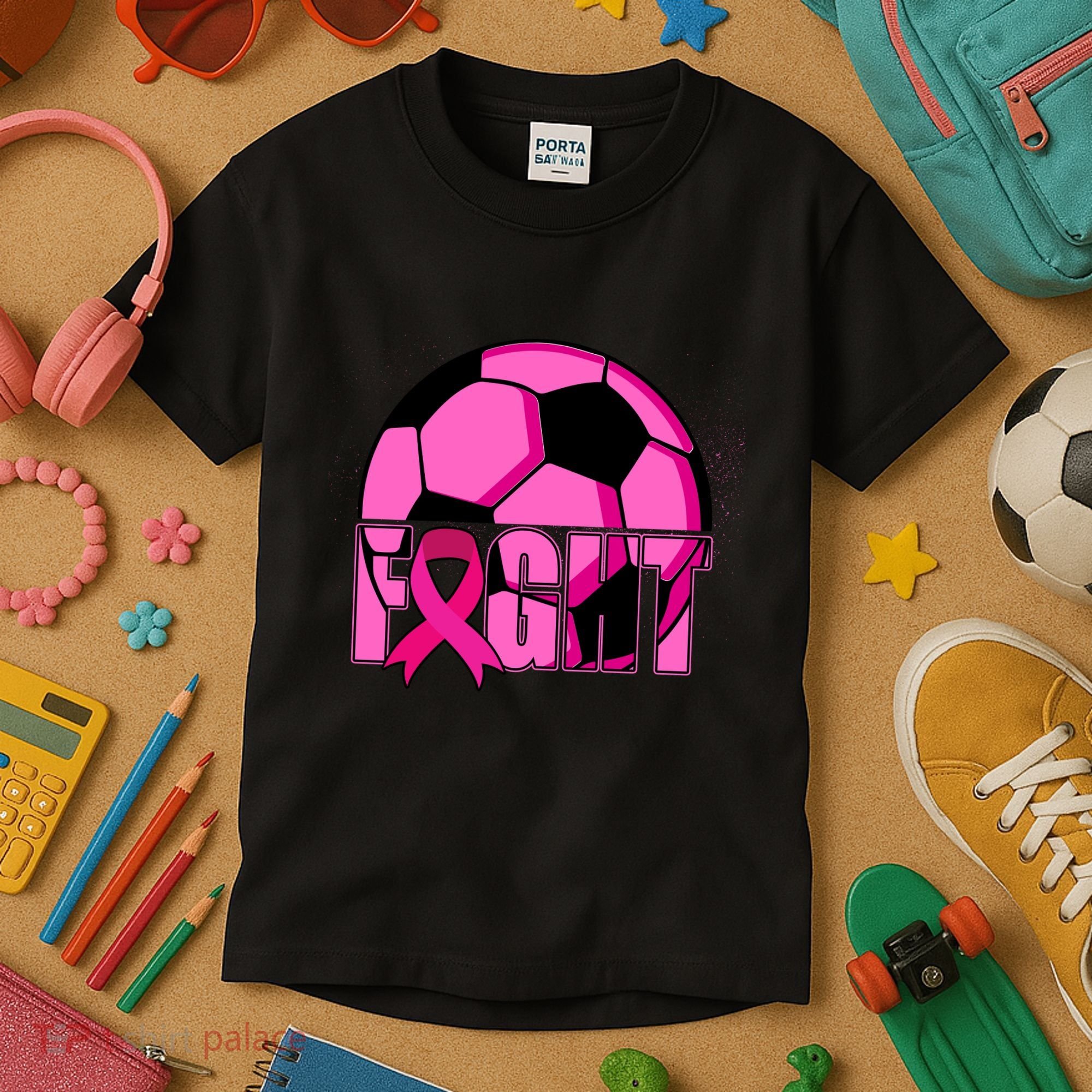 Fight Breast Cancer Soccer Kids T-Shirt
