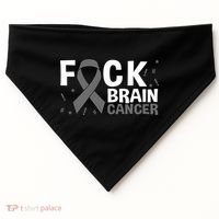 Fuck Brain Cancer Brain Tumor Gray Ribbon Gift USA-Made Doggie Bandana thumb 0