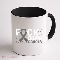 Fuck Brain Cancer Brain Tumor Gray Ribbon Gift Coffee Mug thumb 1