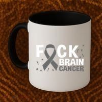 Fuck Brain Cancer Brain Tumor Gray Ribbon Gift Coffee Mug thumb 2