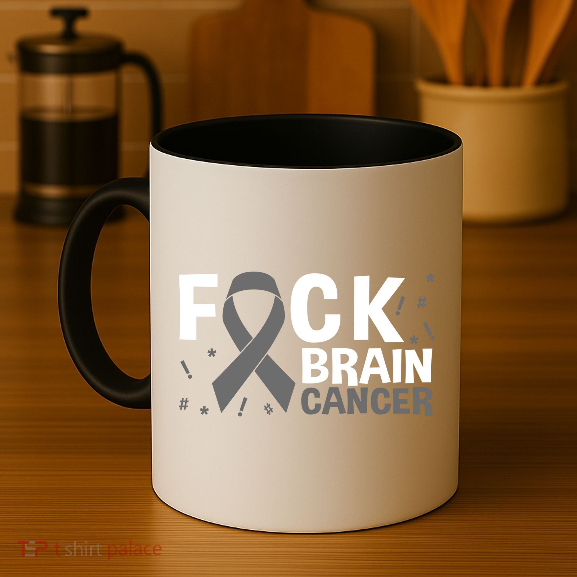 Fuck Brain Cancer Brain Tumor Gray Ribbon Gift Coffee Mug