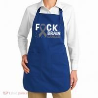 Fuck Brain Cancer Brain Tumor Gray Ribbon Gift Apron thumb 2