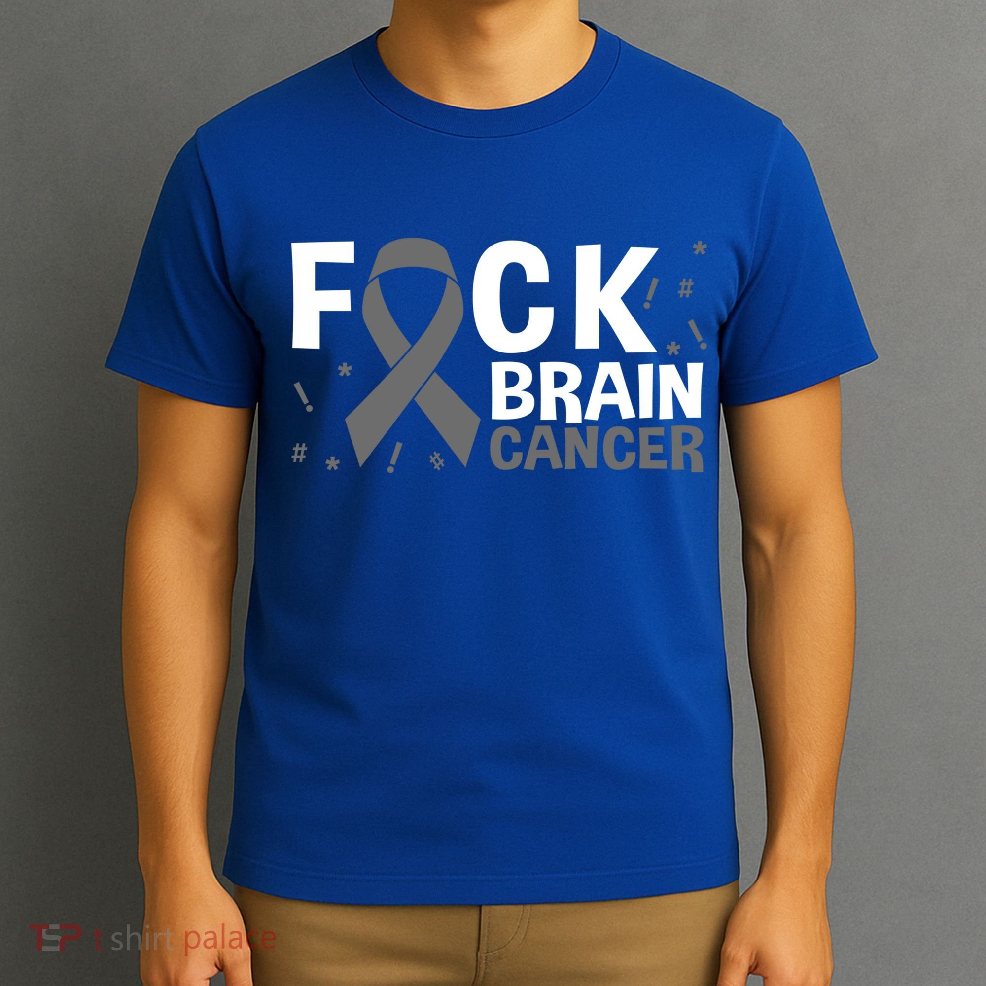 Fuck Brain Cancer Brain Tumor Gray Ribbon Gift T-Shirt