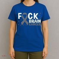 Fuck Brain Cancer Brain Tumor Gray Ribbon Gift T-Shirt thumb 4