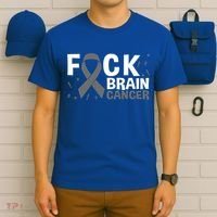 Fuck Brain Cancer Brain Tumor Gray Ribbon Gift T-Shirt thumb 6