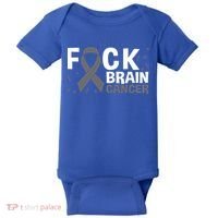 Fuck Brain Cancer Brain Tumor Gray Ribbon Gift Baby Bodysuit thumb 0