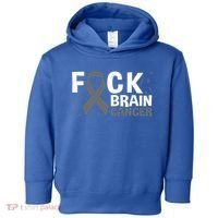 Fuck Brain Cancer Brain Tumor Gray Ribbon Gift Toddler Hoodie thumb 0