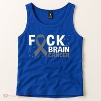 Fuck Brain Cancer Brain Tumor Gray Ribbon Gift Tank Top thumb 2