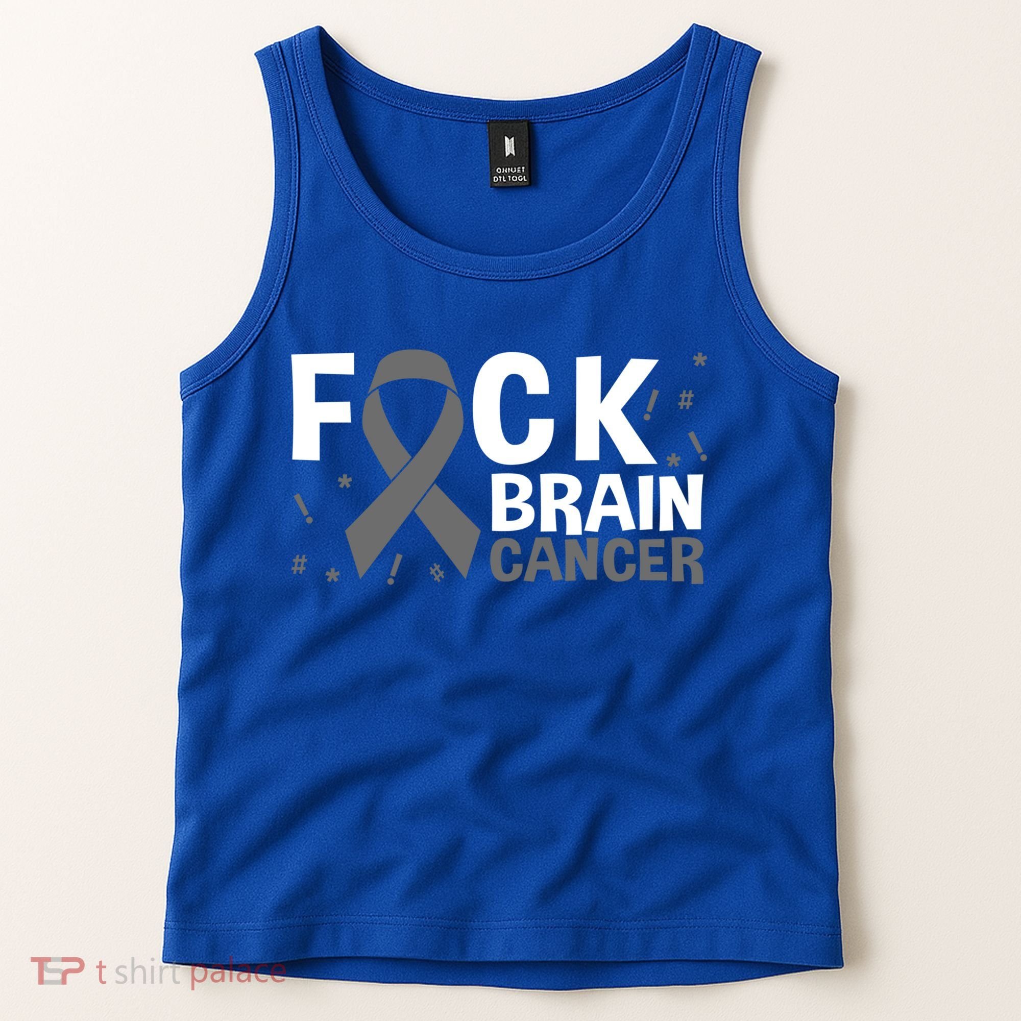 Fuck Brain Cancer Brain Tumor Gray Ribbon Gift Tank Top