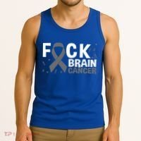 Fuck Brain Cancer Brain Tumor Gray Ribbon Gift Tank Top thumb 3