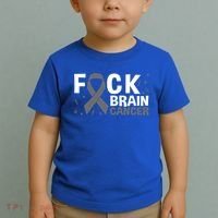 Fuck Brain Cancer Brain Tumor Gray Ribbon Gift Toddler T-Shirt thumb 2