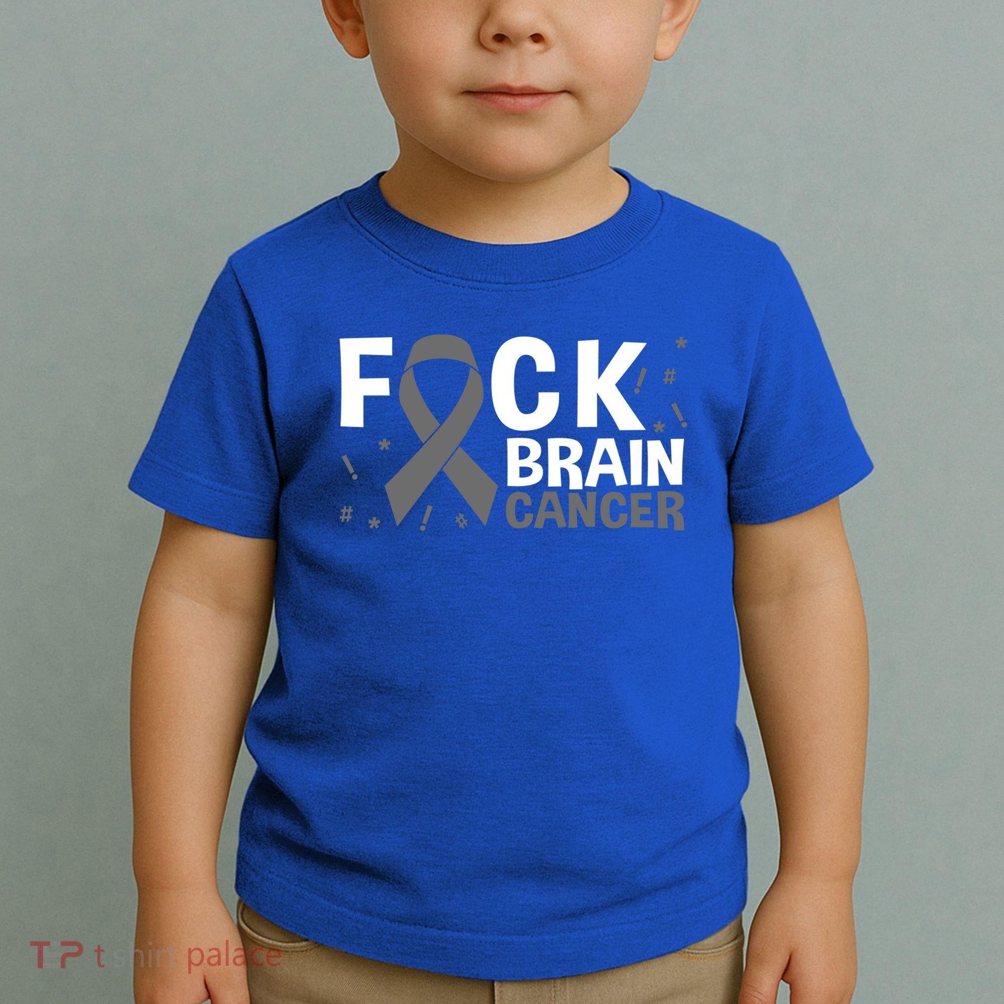 Fuck Brain Cancer Brain Tumor Gray Ribbon Gift Toddler T-Shirt