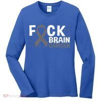 Fuck Brain Cancer Brain Tumor Gray Ribbon Gift Women's Long Sleeve Shirt thumb 0