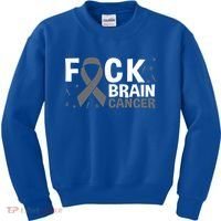 Fuck Brain Cancer Brain Tumor Gray Ribbon Gift Kids Sweatshirt thumb 0