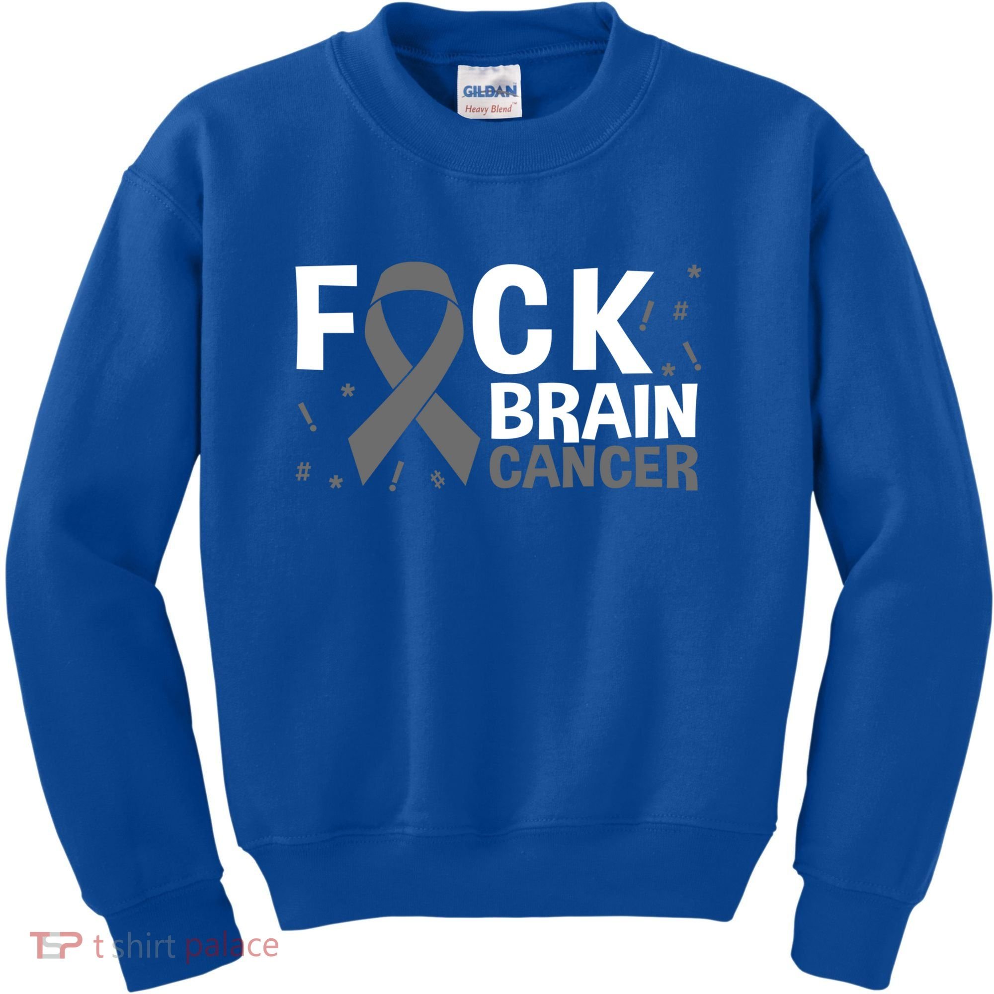 Fuck Brain Cancer Brain Tumor Gray Ribbon Gift Kids Sweatshirt