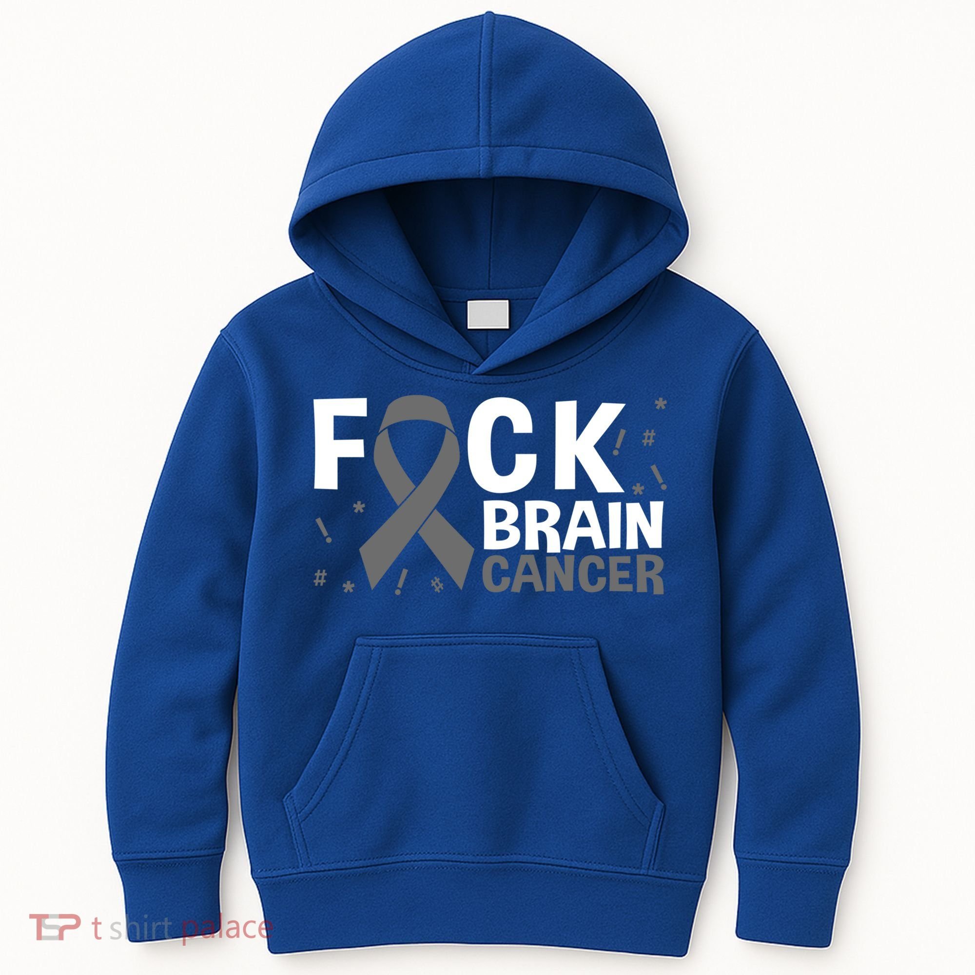 Fuck Brain Cancer Brain Tumor Gray Ribbon Gift Kids Hoodie