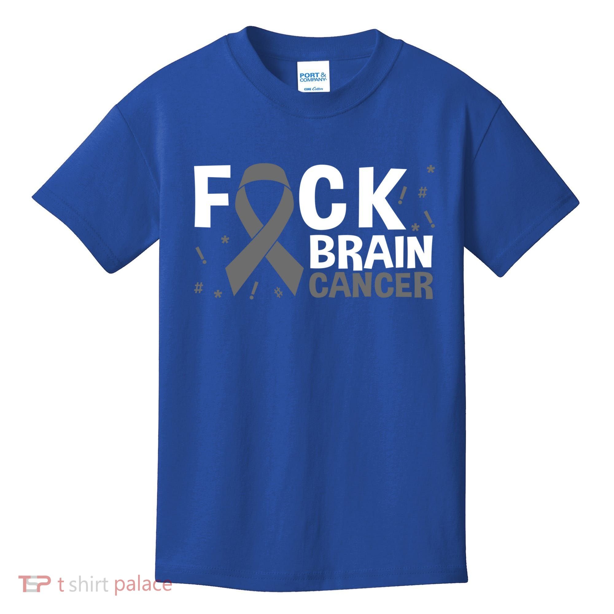 Fuck Brain Cancer Brain Tumor Gray Ribbon Gift Kids T-Shirt