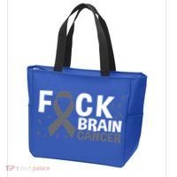 Fuck Brain Cancer Brain Tumor Gray Ribbon Gift Tote Bag thumb 3
