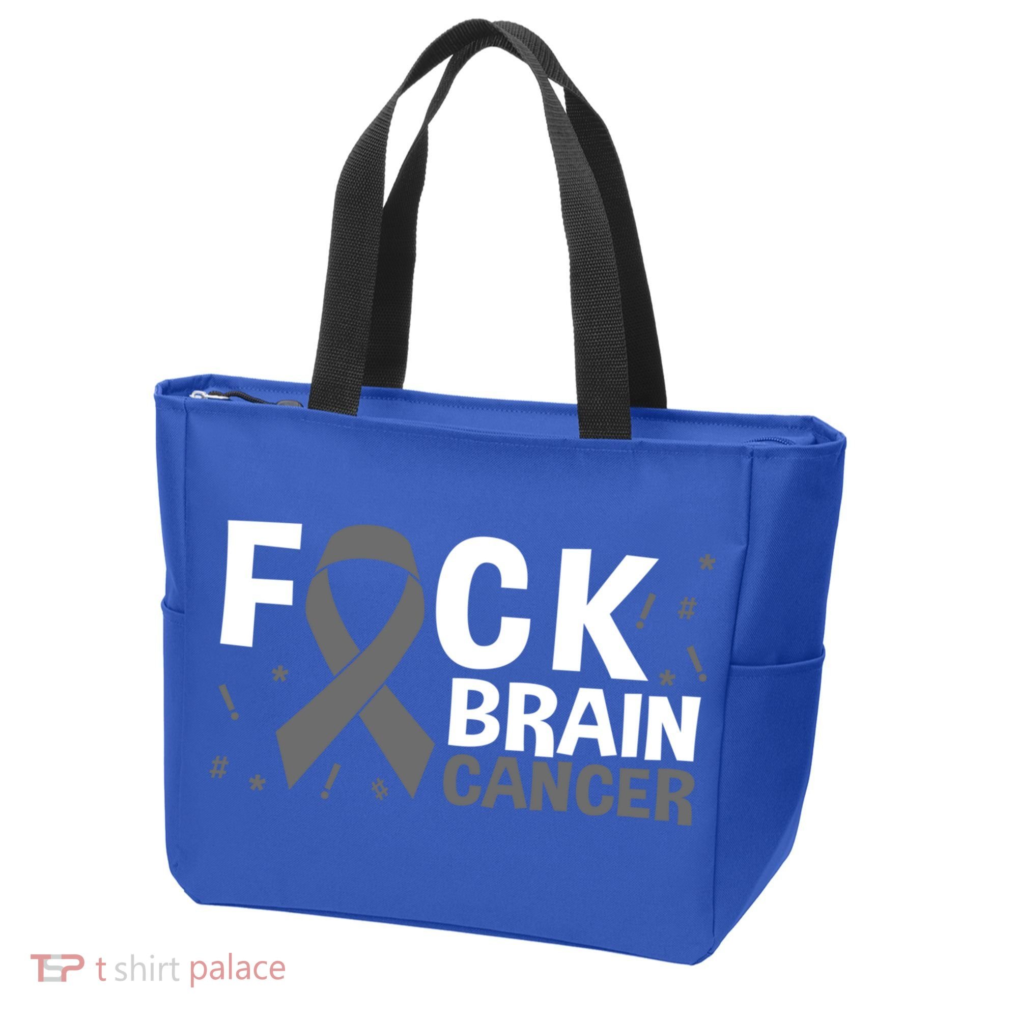 Fuck Brain Cancer Brain Tumor Gray Ribbon Gift Tote Bag