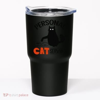 Funny Black Cat Personal Cat Servant Tumbler