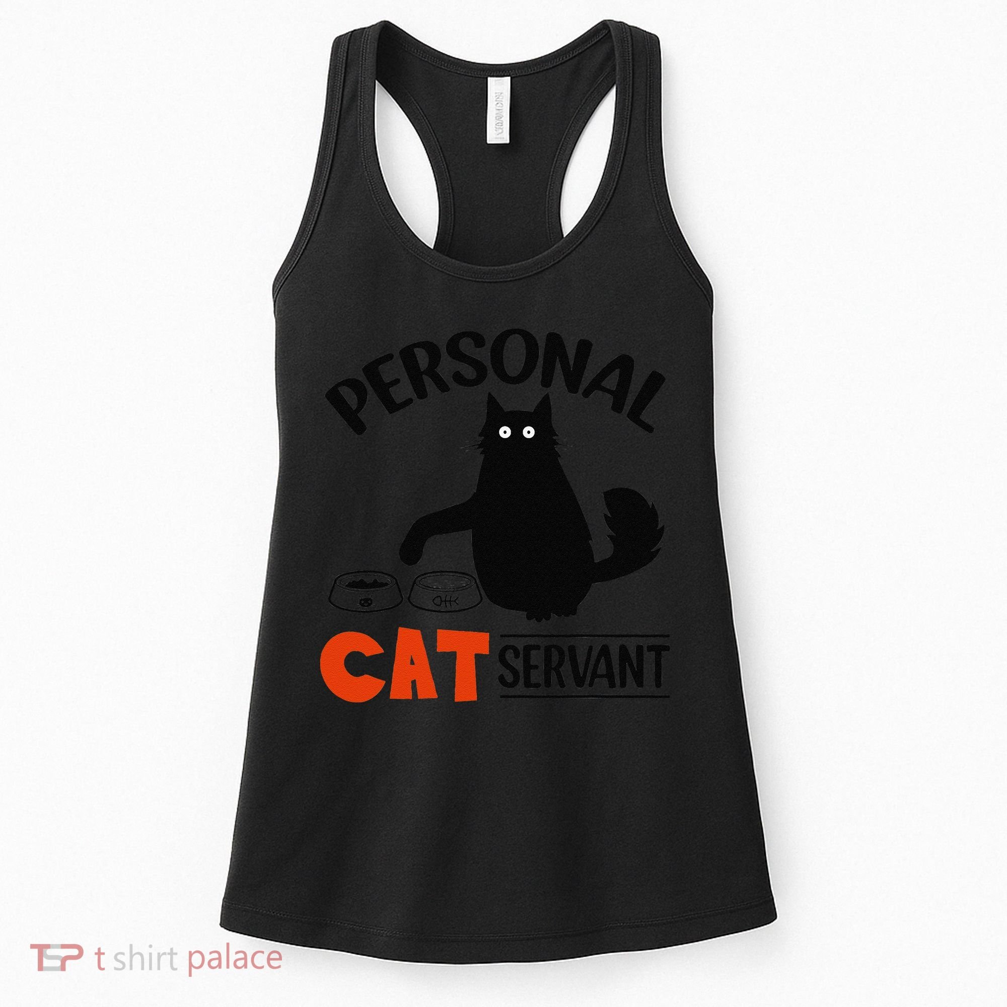 Funny Black Cat Personal Cat Servant Women's Tank Top