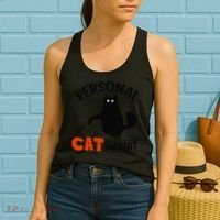Funny Black Cat Personal Cat Servant Women's Tank Top thumb 2