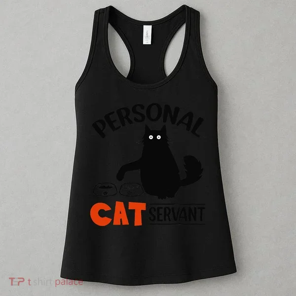 Funny Black Cat Personal Cat Servant Women's Tank Top